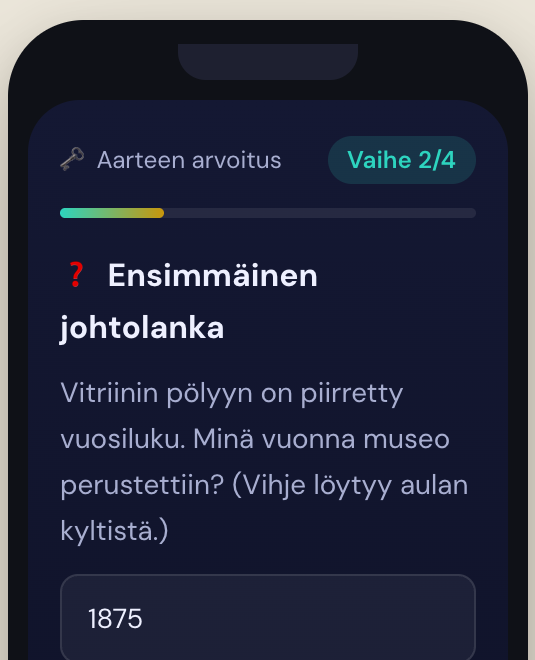 Seikkailu.net — pelinäkymä puhelimella